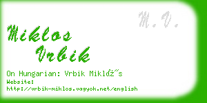 miklos vrbik business card